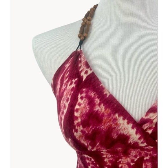 Vintage Y2K GUESS Tie Dyed Plunging Neckline Sexy Coquette Beaded Halter Top - Picture 4 of 11